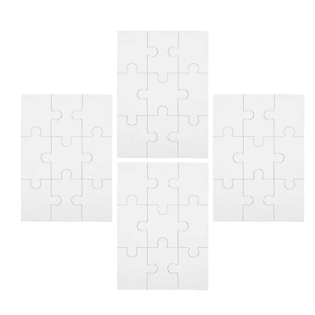 แผ่นไม้จิ๊กซอว์ 4 แผ่น สำหรับงานซับลิเมชั่น งานฝีมือ งาน DIY เกมครอบครัว งานพิมพ์ลายด้วยความร้อน แผ่นไม้เปล่าสำหรับงาน DIY