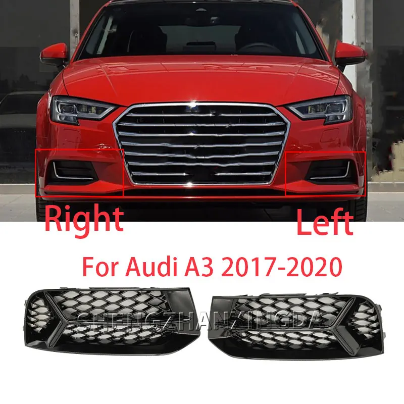 

Suitable for 17-20 Audi A3 S3 Modified Black Honeycomb Fog Light Frame Front Bumper Lower Grille Fog Light Cover