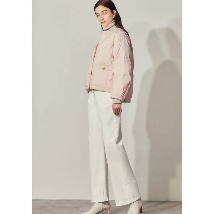 Parka cálida de plumas de ganso, abrigo redondo Ne Dstring para ir al trabajo, prendas de vestir exteriores Jaet cálidas y versátiles para mujer