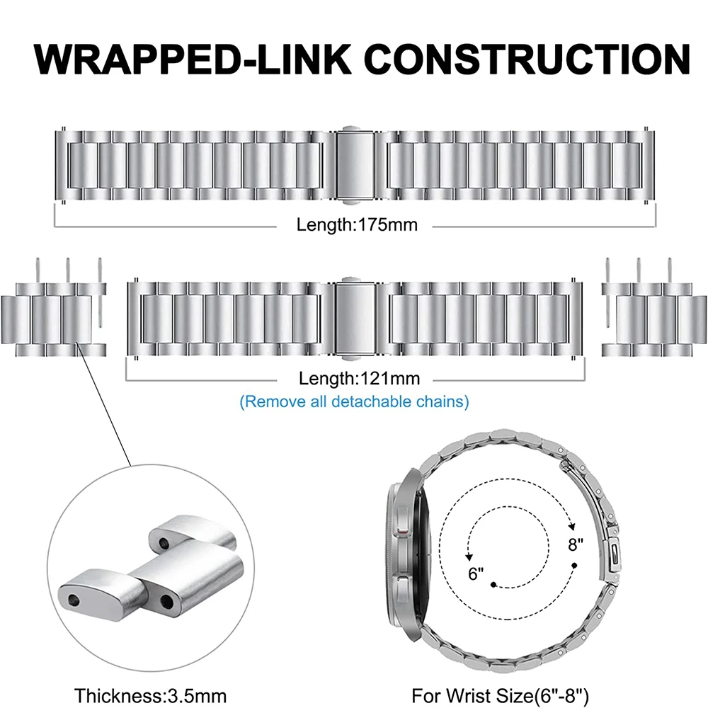 Huami Amazfit GTR 47mm 페이스 스트라토스 Bip 5 시계 팔찌 스트랩 루프, 도구 포함, 22mm 스테인레스 스틸 밴드, GTR 4 3 Pro 2 2e