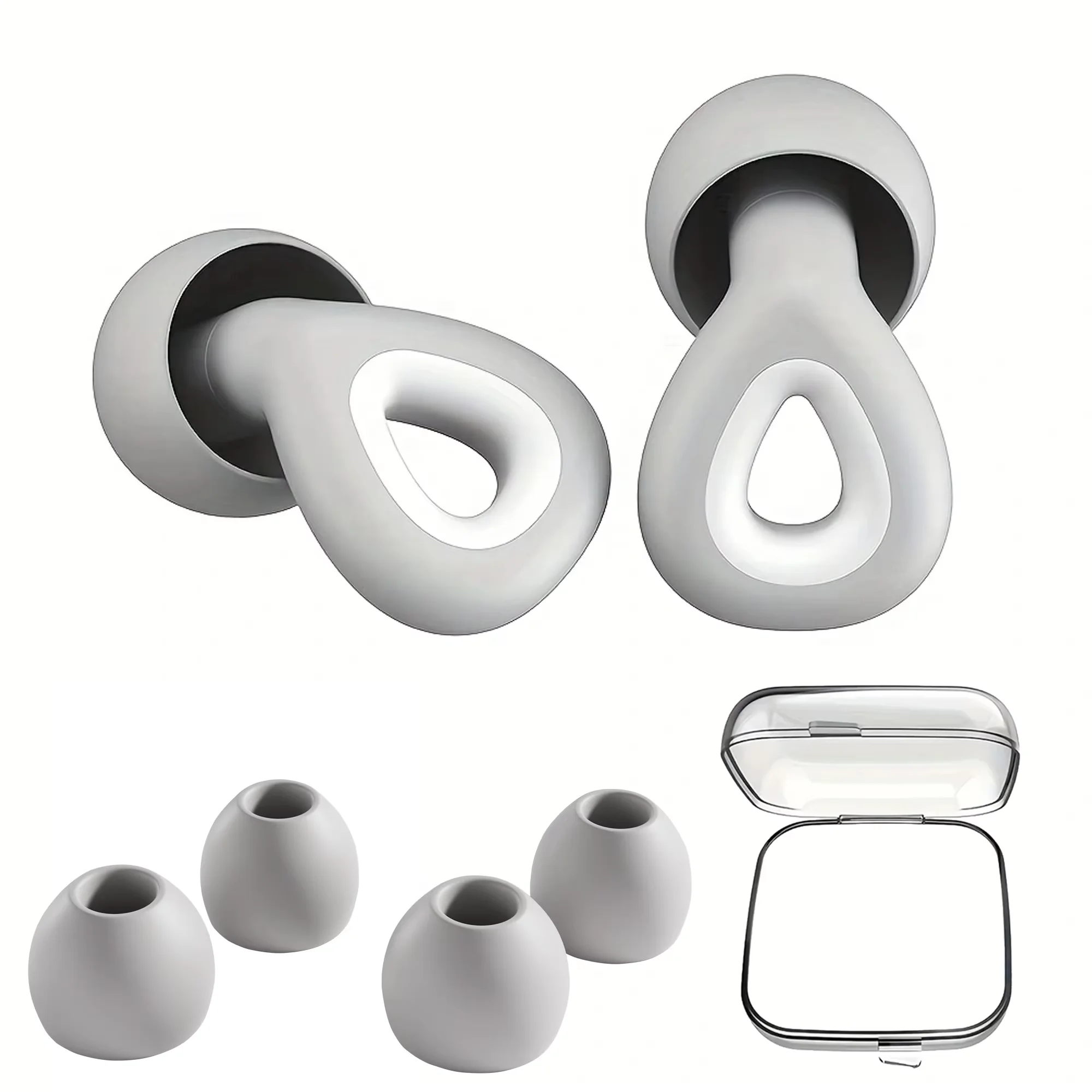 Protetores Auriculares Super Silenciosos com Cordão - Redução de Ruído, Proteção Auditiva Reutilizável para Dormir, Nadar, Trabalhar, 6 Tamanhos de Pontas Auriculares S M L