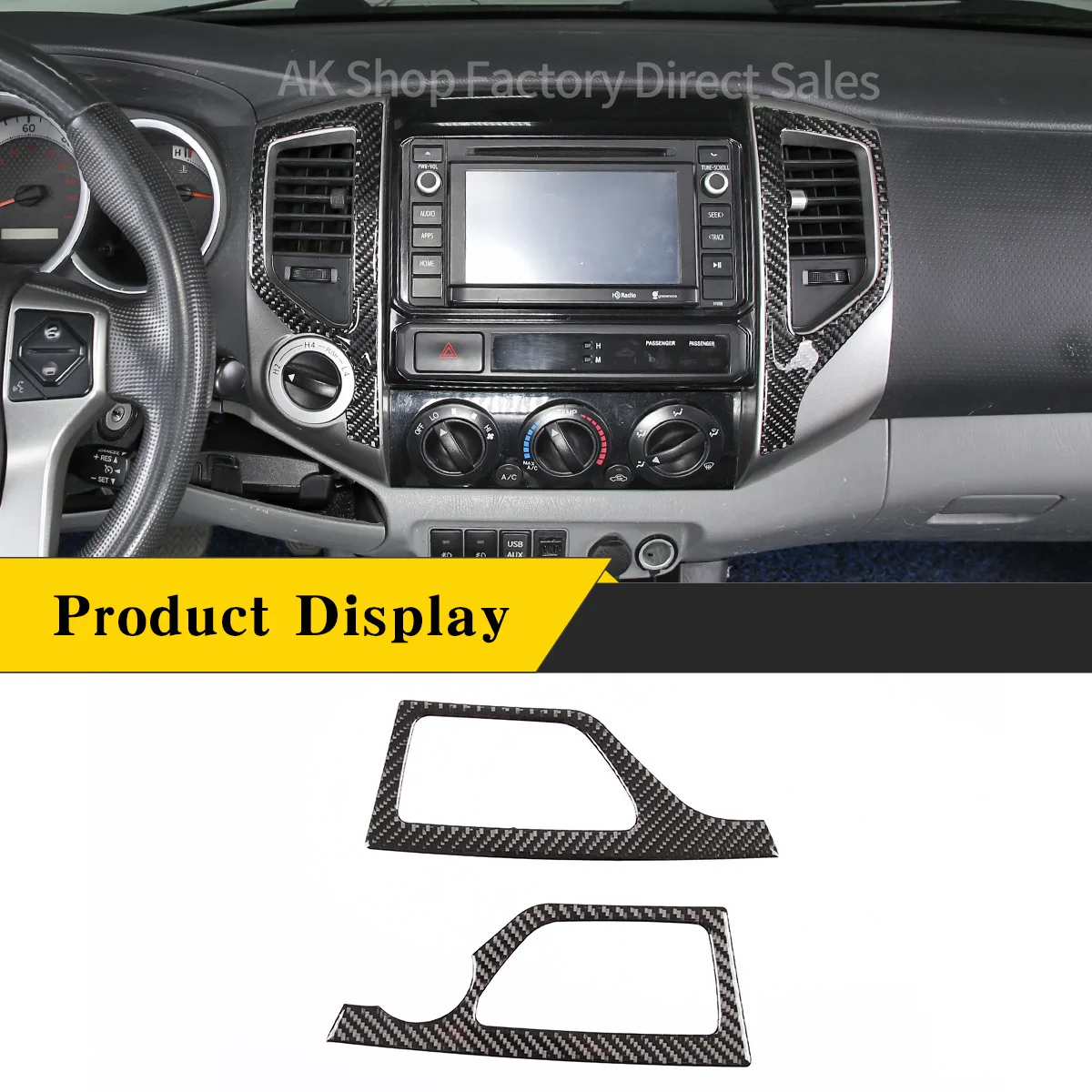 

For Toyota Tacoma 2011-2015 Soft Carbon Fiber Car Central Control Air Outlet Decorative Sticker Panel Car Interior Accessories