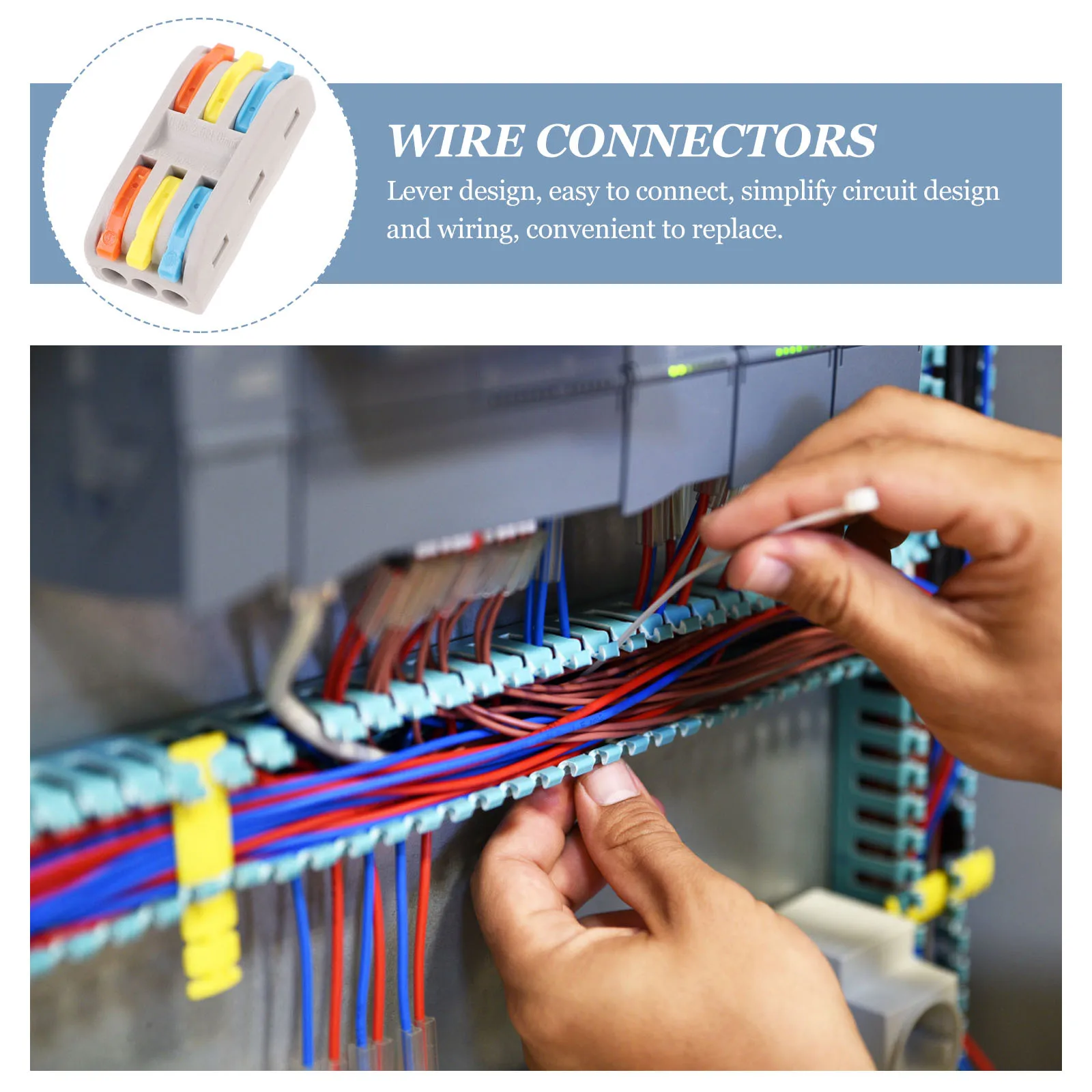 

10Pcs Electrical Wire Connectors Quick Splice Lever Design Easy Installation Wire Terminal Connectors Kit for Electrical Tools