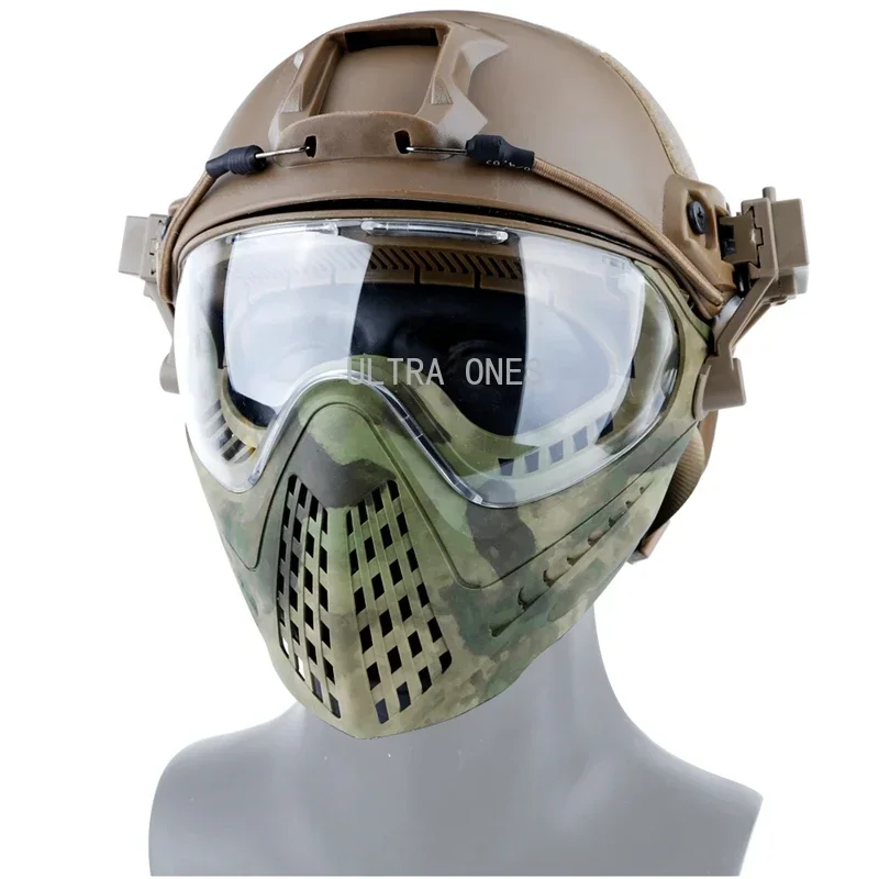 3-lens tactisch volgelaatsmasker slagvast jacht schieten beschermingsmasker Airsoft Combat Paintball-maskers