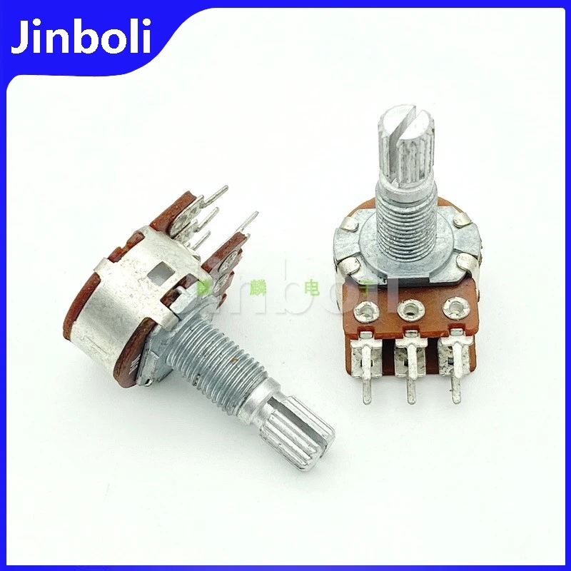 1PCS 16 Type 6Pins Dual B50K Speaker Amplifier High And Low Volume Potentiometer Long Thread Shaft Length 20mm