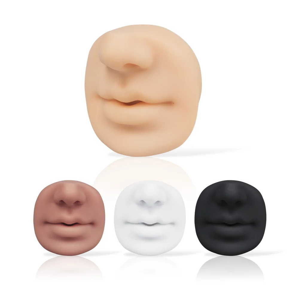 

1pcs 3D Smile Silicone Face Model Tattoo Practice Simulation Soft Nose Mouth Piercing Jewelry Makeup Tools