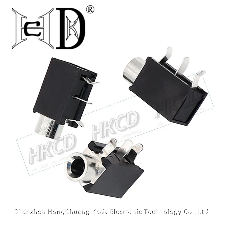 5pcs PJ-316 3.5mm Female Jack 3 Pin Connectors Audio Headphone Mono 3.5 mm Socket Terminals PCB Mount Connector Black PJ316