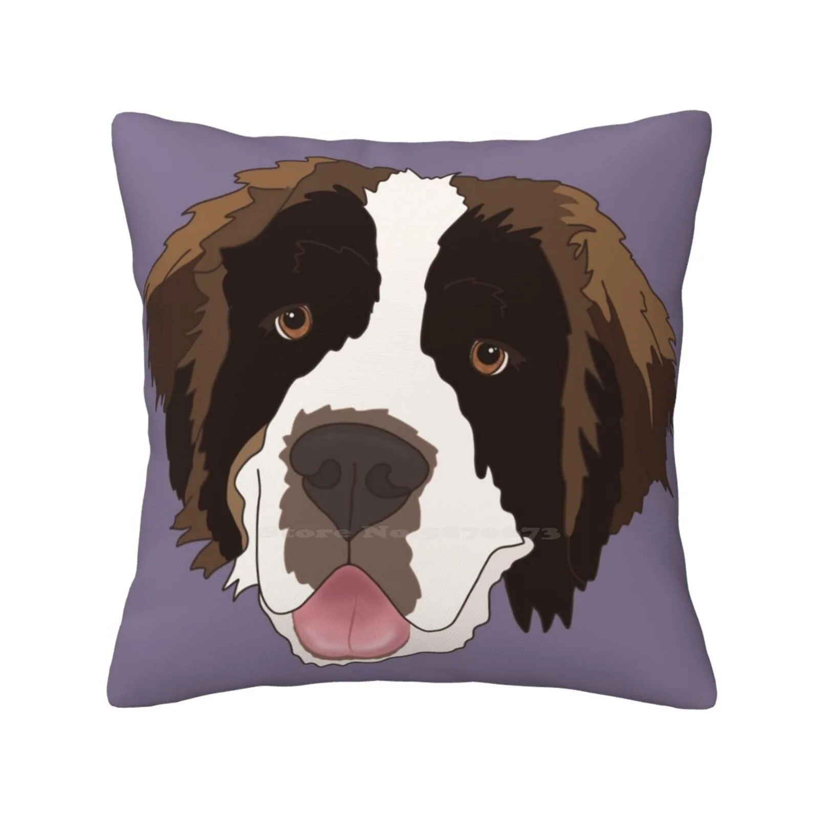 Saint Bernard Pattern ( Face Only ) Pillow Cover Hug Pillowcase Floof Saint Bernard Big Dogs Gentle Giant St Bernard Puppy Dog