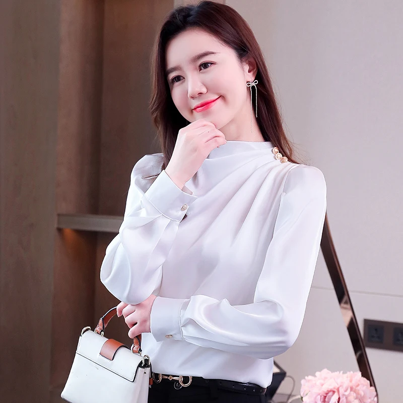 Long Sleeve Blouse Women Blusas Mujer De Moda 2024 Stand Collar Blouse Shirt Tops Women Blouses Femme Shirts Blusa Feminina G36