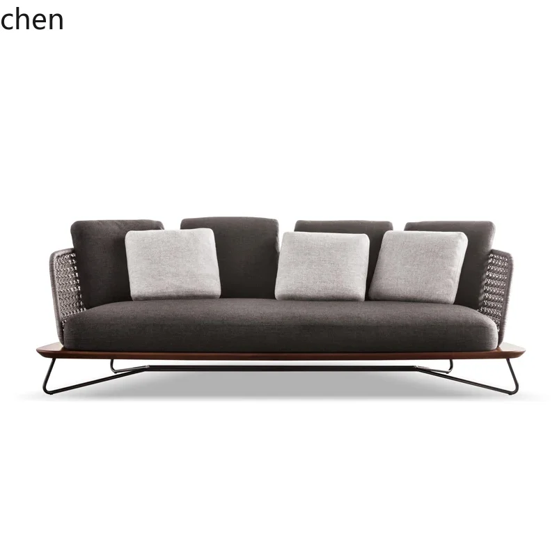 PYH Casual Outdoor Rattan Sofa Outdoor Balcony Garden Open-air Waterproof Rattan Chair Furniture