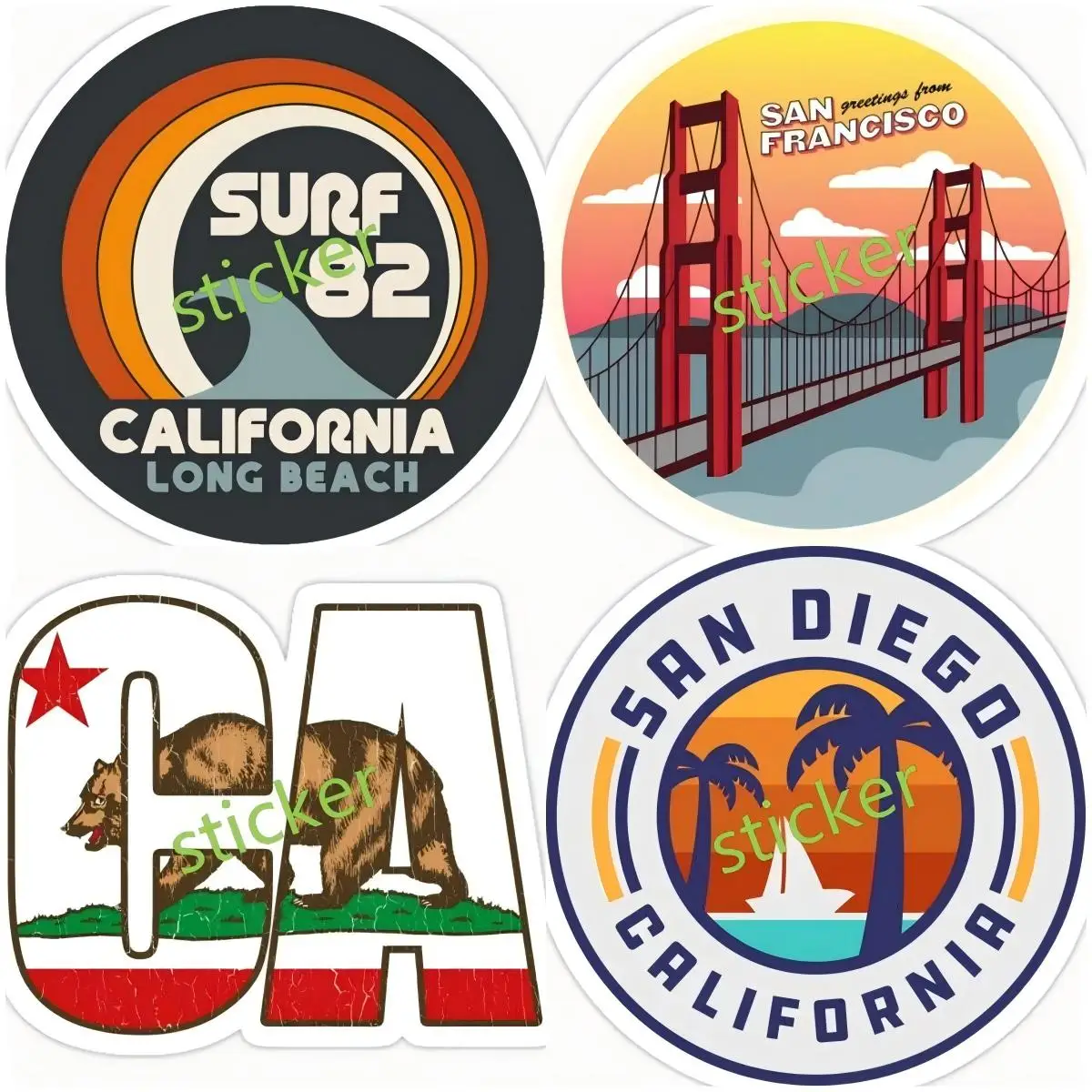 

California Decals 3D Vinyl Sticker on Car Reflective Motorcycle Decal Car Styling