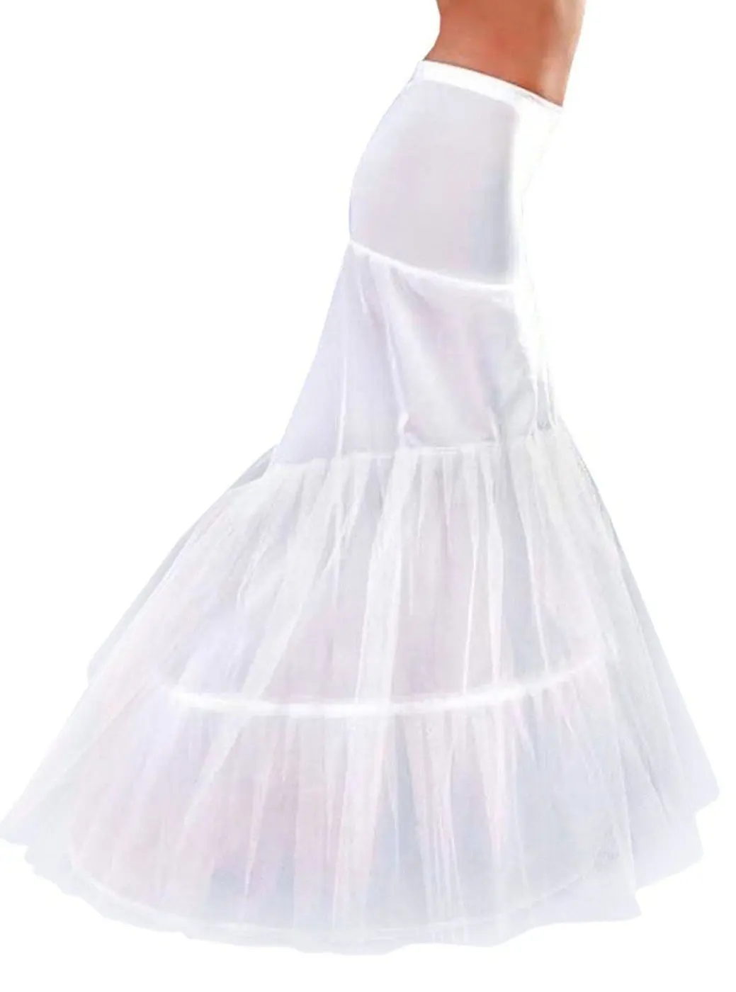 Women Mermaid Fishtail Petticoat Crinoline Half Slips Underskirt for Bridal Dress