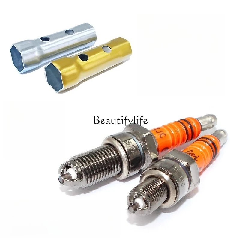 

Three-pole motorcycle spark plug 125/150/110 three-claw iridium curved beam pedal tricycle