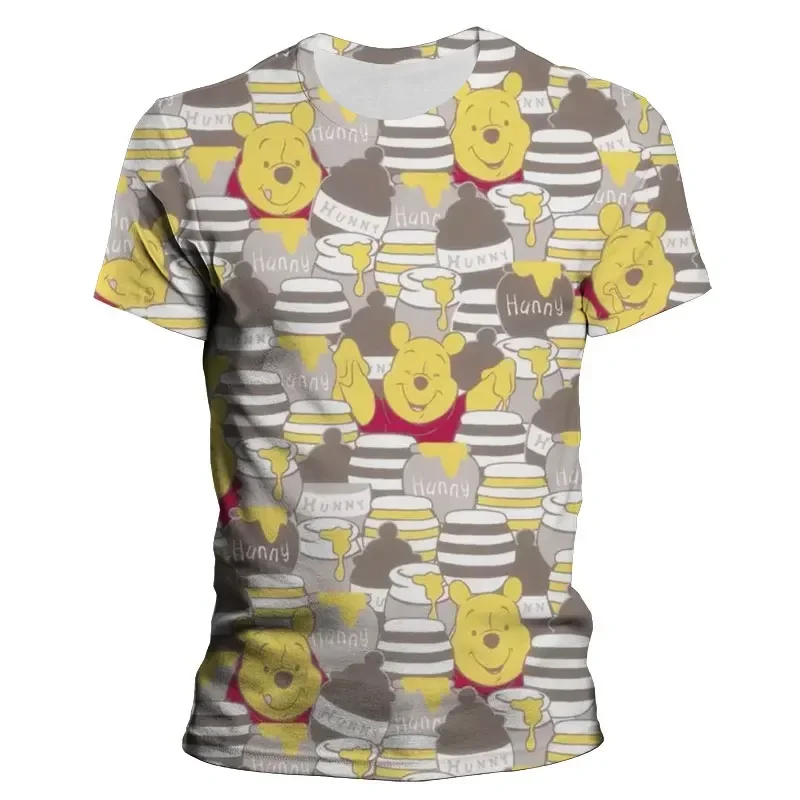 Winnie The Pooh Boy Girl Kids T-shirts Summer Disney Cartoon Anime 3D Print Men Women T Shirt Short Sleeve Children Clothing 6XL