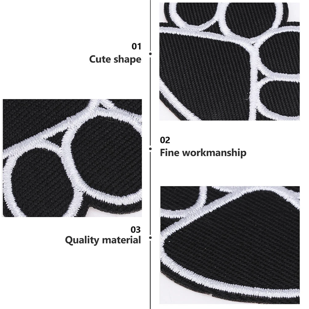 

15pcs Adhesive Cloth Tape Small Paw Print Patches Jacket Pet Clothes Animal Embroidered Iron On DIY Sewing Applique Jeans