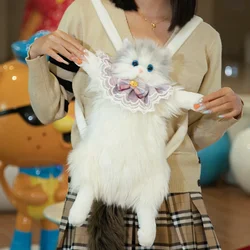 Cute Plush Cat Backpack 2026 New Valentine's Day Gift Crossbody Bag Light Luxury Niche Shoulder Bag High-end Backpack