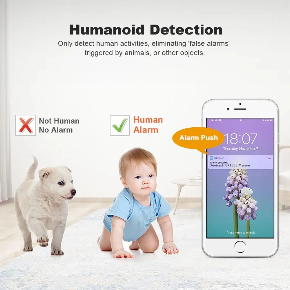 Srihome SH029 كاميرا IP صغيرة 3MP ذكية 3x زووم رقمي واي فاي HD كاميرا في الهواء الطلق مقاوم للماء للرؤية الليلية كاميرا مراقبة للهاتف المحمول