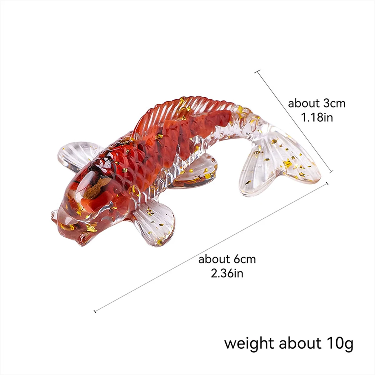 1pc Natural Crystal Crushed Stone Drop Glue Koi Home Decoration Car Decoration Small Fish Shaped Handicraft Ornaments