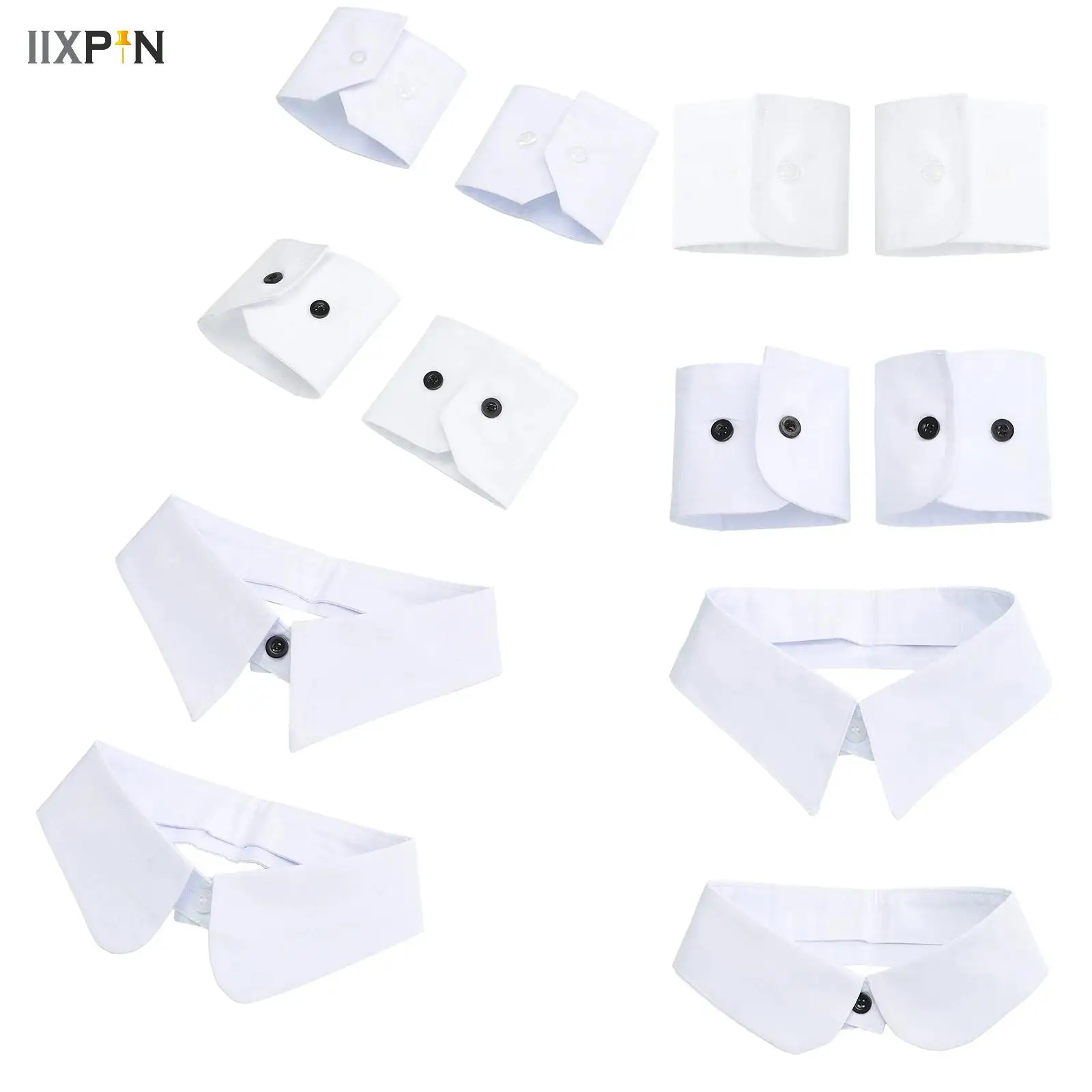 

Shirt Sweater White Series False Collar Wrist Cuffs Adjustable Decorative Sleeves Woman Men DIY Clothing Business Accessory