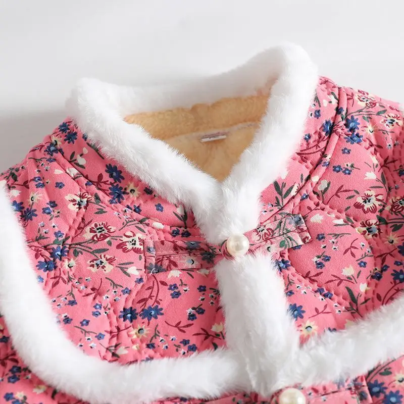 Women's Autumn Winter Fashion Elegant Standing Collar Long Sleeved Printed Cotton Clothing Casual Versatile Ethnic Style Tops