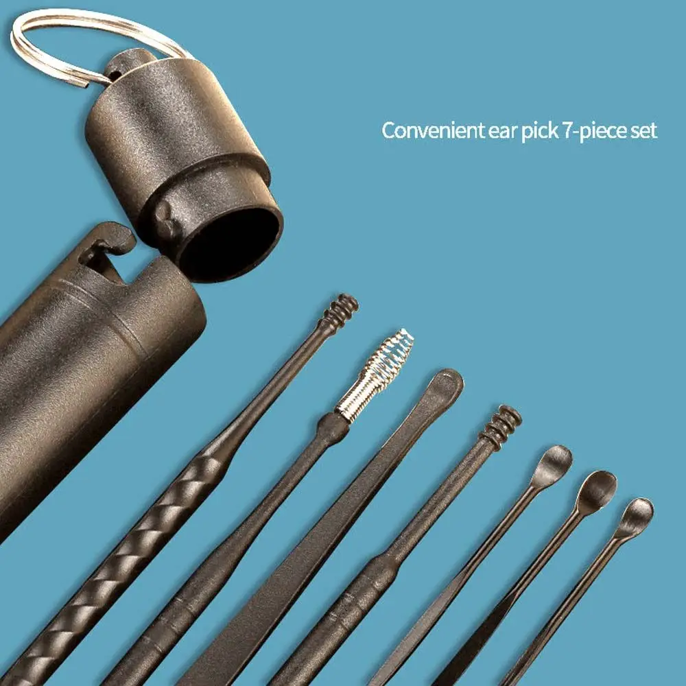 

Steel Portable Spiral Massage Reusable Earpick Ear Canal Cleaner Spoon Ear Wax Removal Tool Dual-end Wax Remover Ear Care Tools