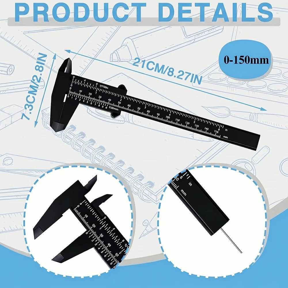1/3/5PCS Vernier Caliper Portable 150mm Tattoo Eyebrow Ruler Plastic Eyebrow Caliper Rulers Measurement Tool Tattoo Accessories