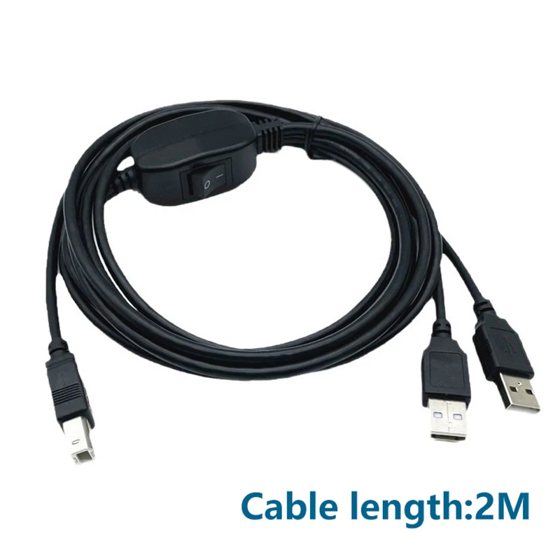 New【2 In 1 USB A To B Male To Male Printer Cable Printer Splitter For Two Computers】