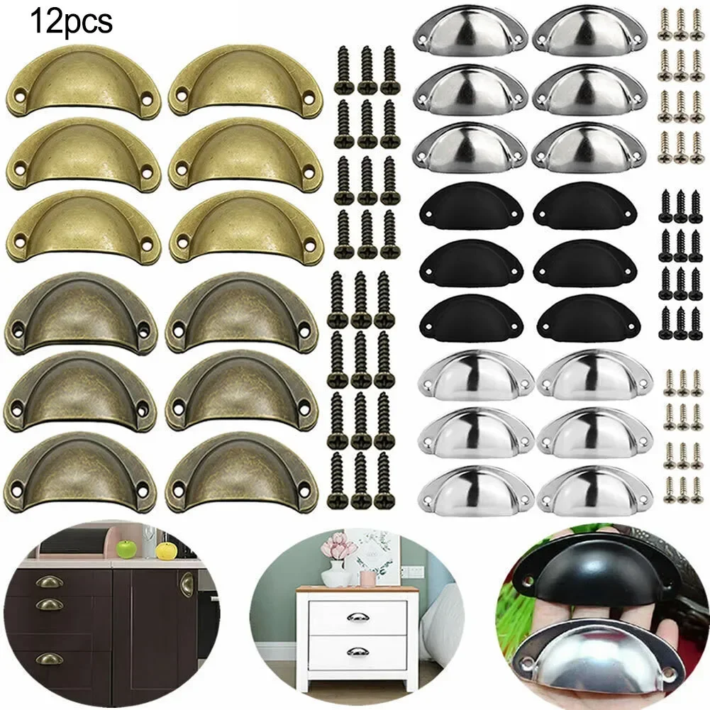 

12PCS Retro Handle Retro Handle 8.1*3.5cm Green Bronze Iron Red Bronze Silver Yellow Yellow Bronze High Quality