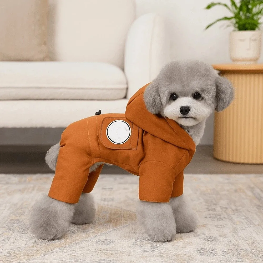 هوديس نمط الشتاء الدافئ الكلب بذلة مقاوم للماء مبطن تصميم الكلب سترة قطن رشاقته الصوف معطف الكلب ارتداء اليومي #3