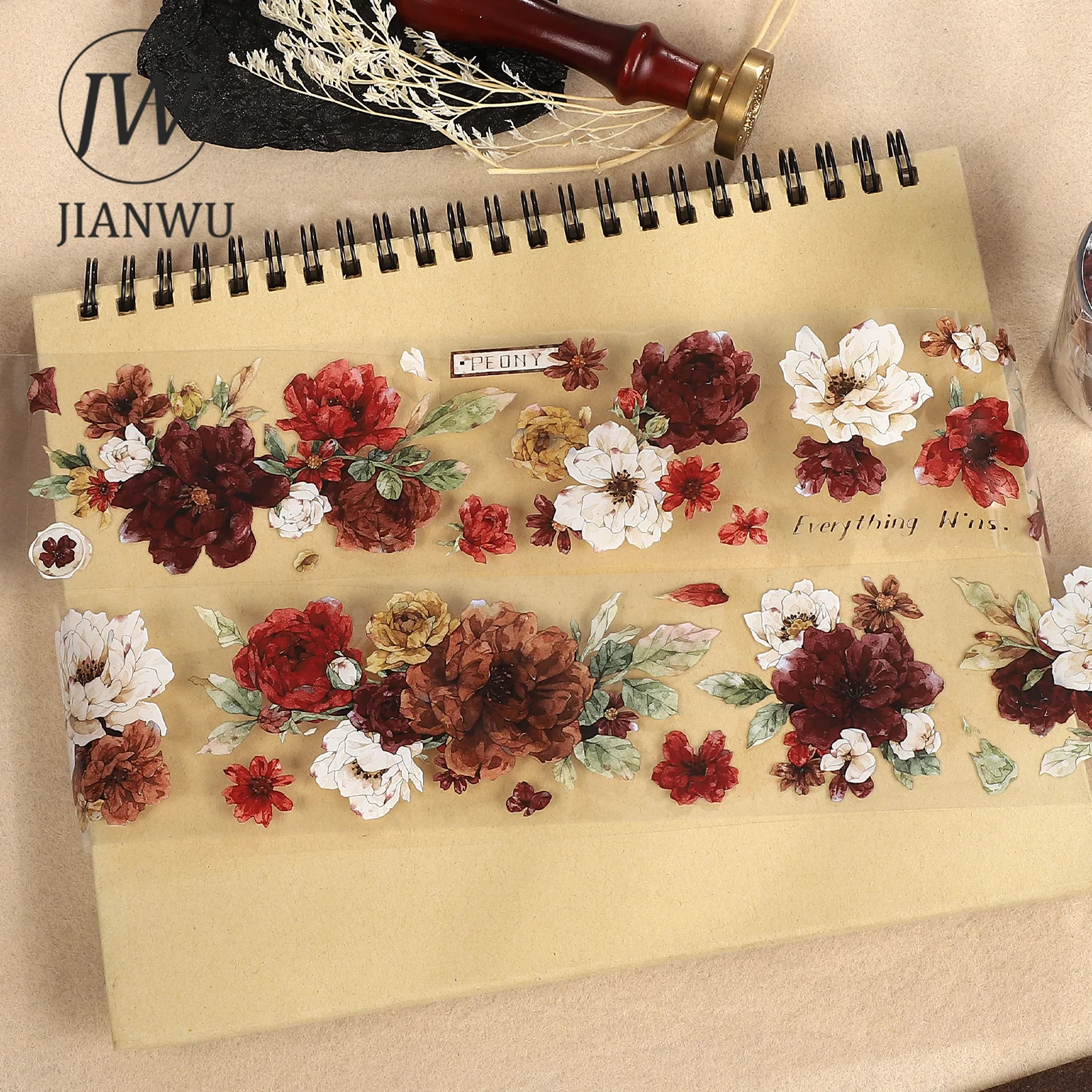 fita-adesiva-pet-jianwu-55mm-5m-com-estampa-floral-vintage-para-scrapbooking-colagem-e-papelaria-criativa-diy