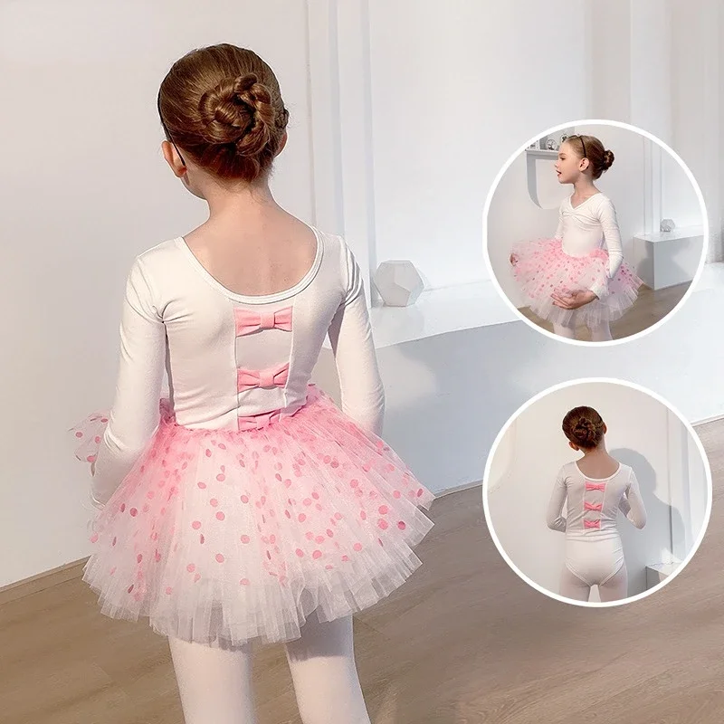 Girls Ballet Tutu Dress Gymnastics Leotards Dance Wear for Kids Ballerina Costumes Training Dress Leotard Ballet  Party Costumes