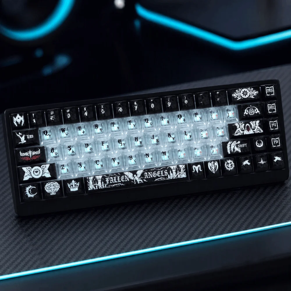Vollständig Transparente Tastenkappen-Set, Kristallklare Eis-Transparente Mechanische Tastatur-Tastenkappen aus PBT – Detail 8