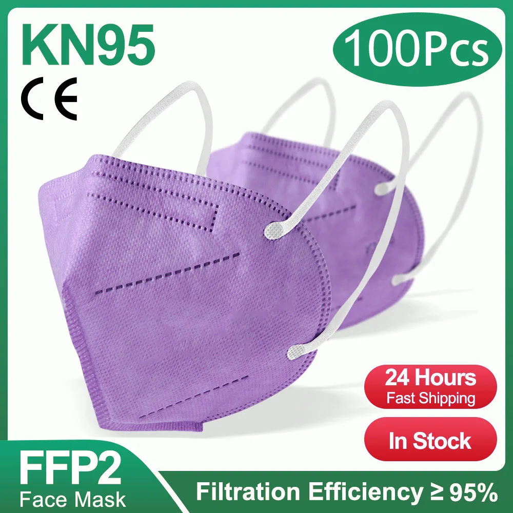 10-200 stuks FFP2-maskers kn95 Mascarillas KN95 gezichtsmaskerfilter 5 lagen mascarillas quirurgicas homologadas herbruikbaar zwart FFP2-masker