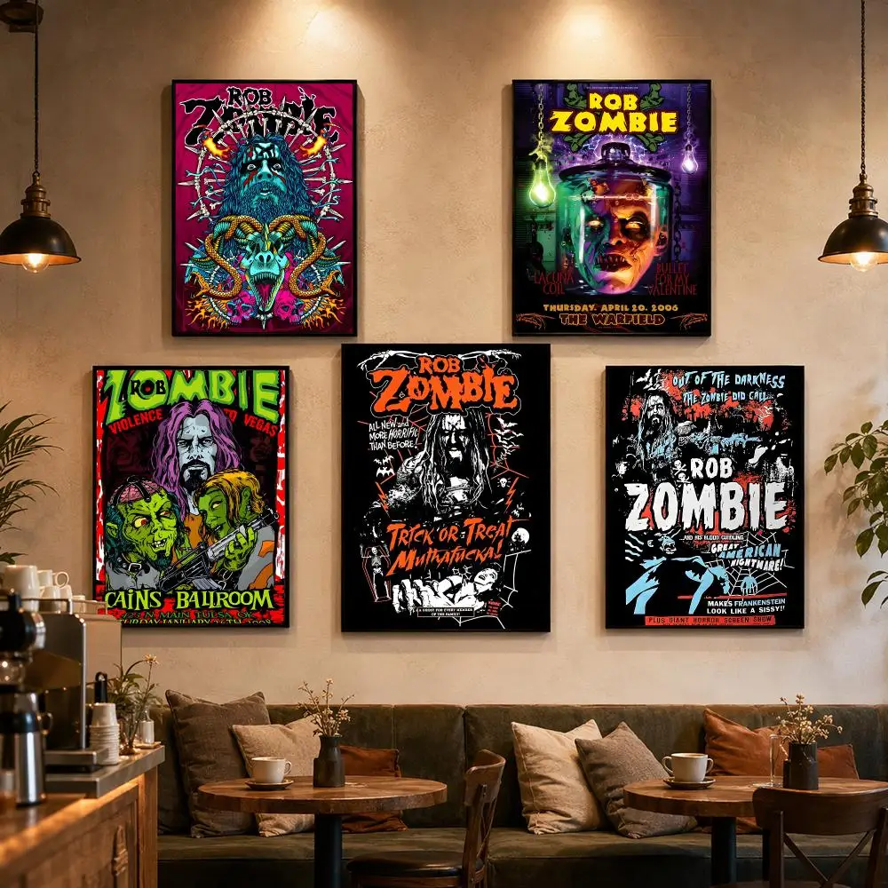 Singer Rob Zombie Poster Self-adhesive Art Waterproof Paper Sticker Coffee House Bar Dorm Room Wall Decor