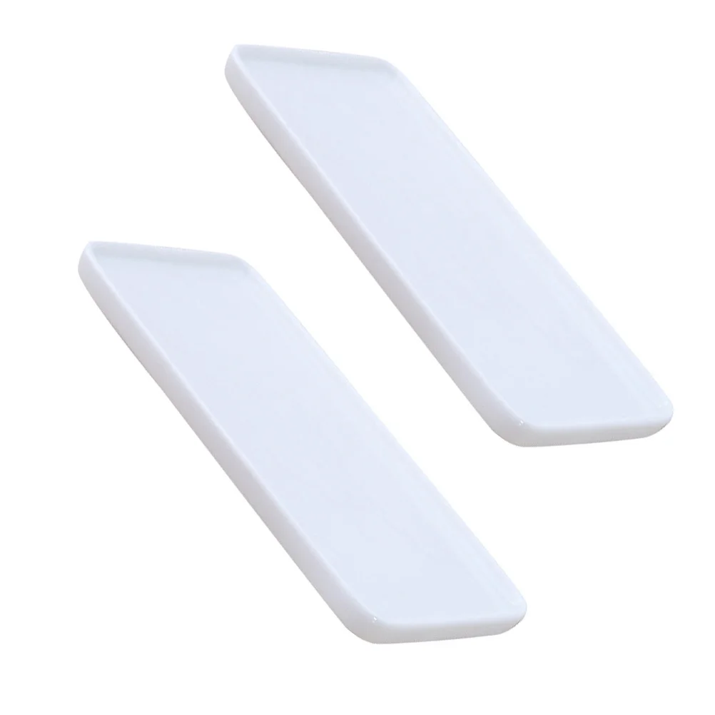 

2Pcs Ceramic Storage Plates Japanese Style White Bathroom Washstand Tray Heat Frost Resistant Smooth Surface