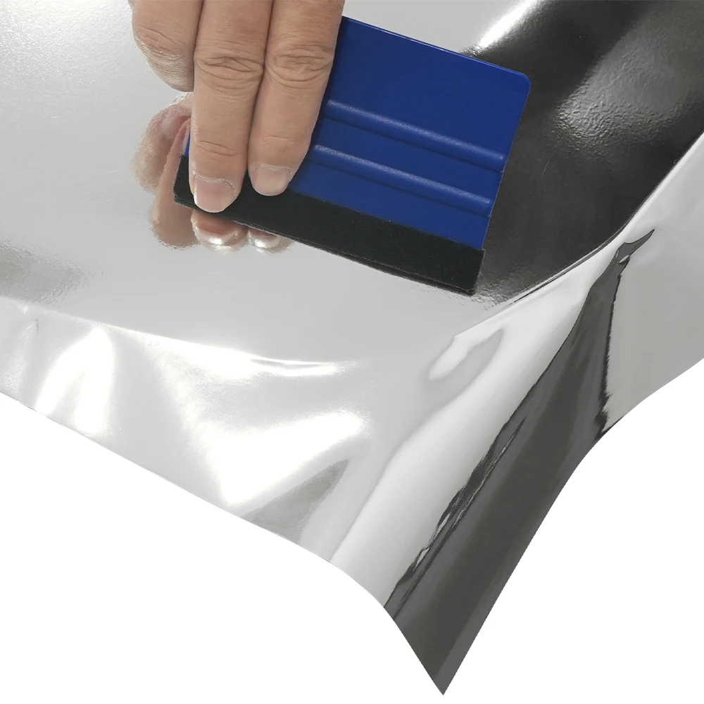 Chrombeschichtung Spiegelsilber Elektrobeschichtungsfolie Auto-Vinylfolie Galvanisierter Aufkleber PVC Autokarosserie Farbwechsel Dekorationsfolie – Detail 8