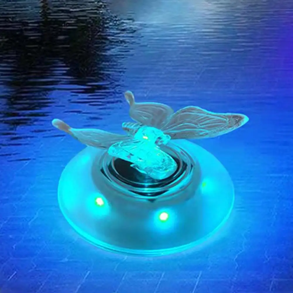 Innovative Solar Pool Light Colorful Floating Pool Light Anti-corrosion Lighting Dragonfly Water Drift Light