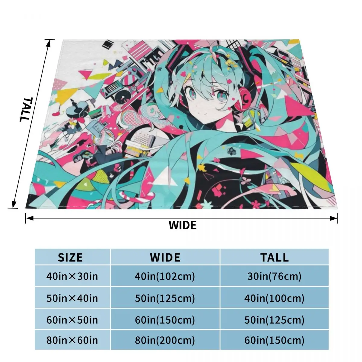 Coperta Hatsune Miku in velluto, accogliente e morbida coperta per divano letto