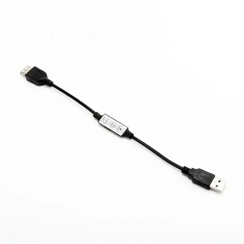 Input and Output USB Connector 5V Mini Monochromatic Led Light with 3 Button Dimmer Strobe Controller Cables