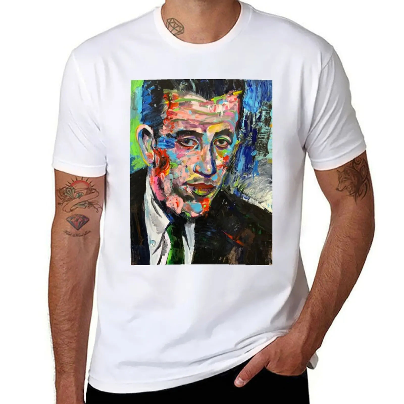 

J. D. SALINGER acrylic portrait .1 T-Shirt cotton t shirt pack man t shirt luxury man t shirts for men casual T-shirt