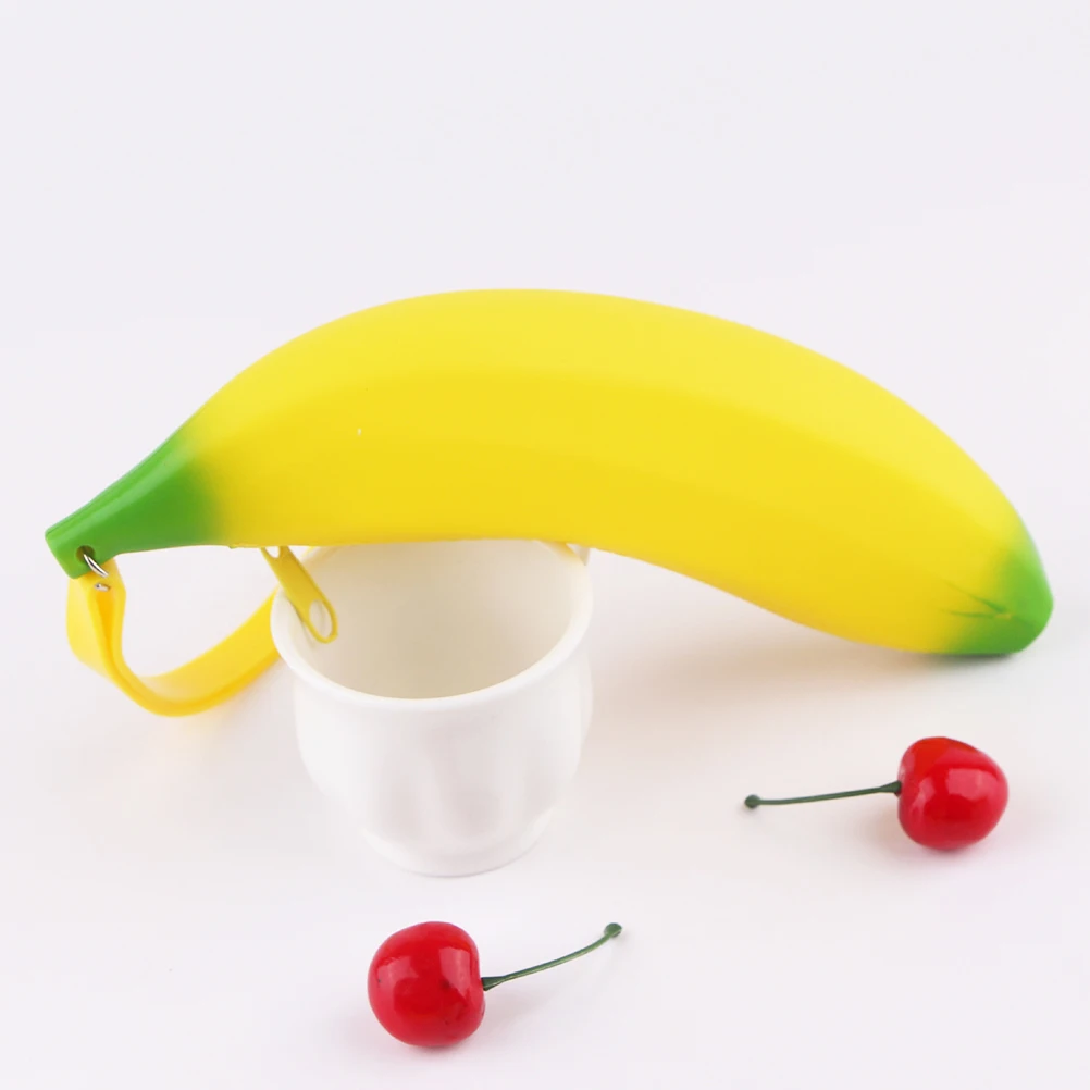 

1pc Silicone Banana Case Creative Storage Bag Pen Pouch For School Office Girls Boys Waterproof Coin Key Holder Pouch