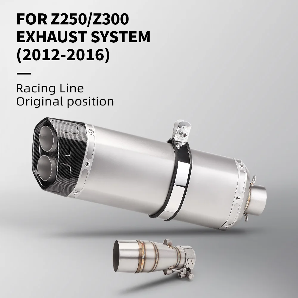 

For Z250 Z300 2012-2016 Parts Motorcycle Middle Link Pipe Exhaust System Slip-On Adapter