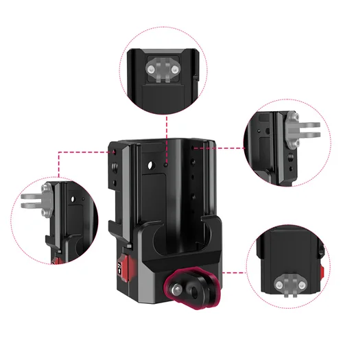 Imagen 2 del producto Soporte de jaula de mango para DJI Osmo Pocket 3, marco protector de liberación rápida, funda carcasa, abrazadera de manillar, soporte de succión al vacío para coche