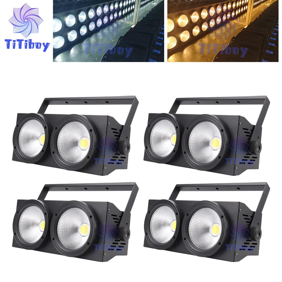 No Tax 4Pcs LED 2Eyes 200W theater light COB 2 Eyes 200W DMX LED Blinds Stage Light for Theater Concert Church Party