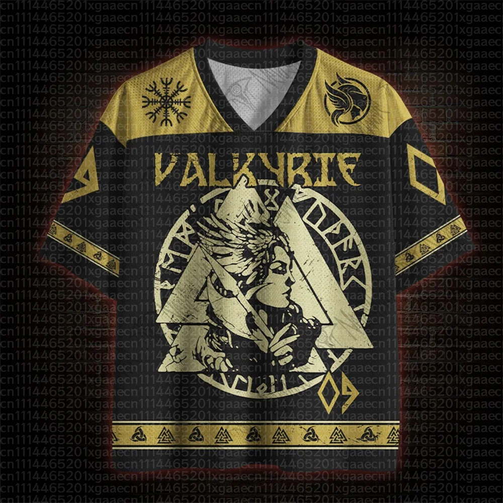 

2026 New Nordic Mythical Theme Sports Fashion Short Sleeve V-neck Street View Clothing Mythical Fan Gifts