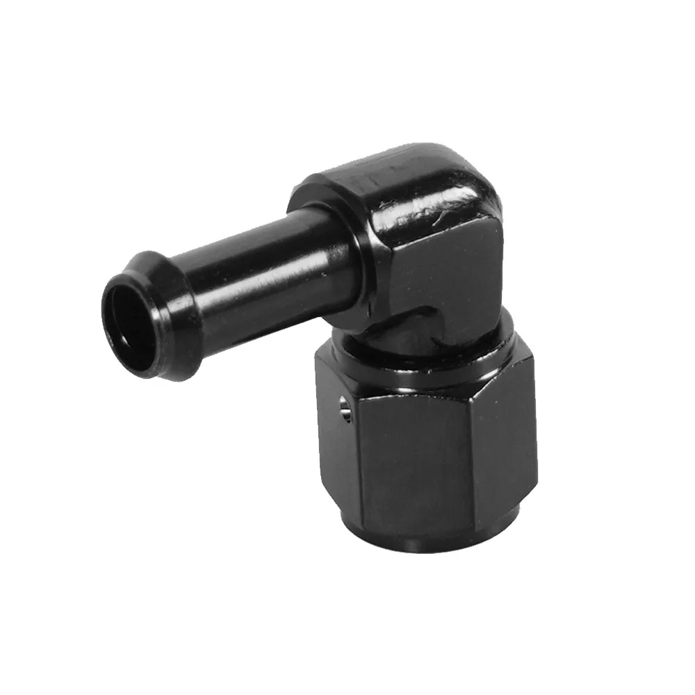 

6AN Female to 5/16" Barb Hose Fitting 90 Degree Swivel