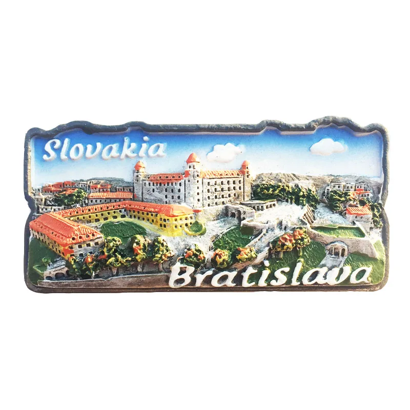 Slovak Creative Landscape Fridge Magnet Cultural Flavor Message Post Tourism Souvenir Resin Craft Decoration