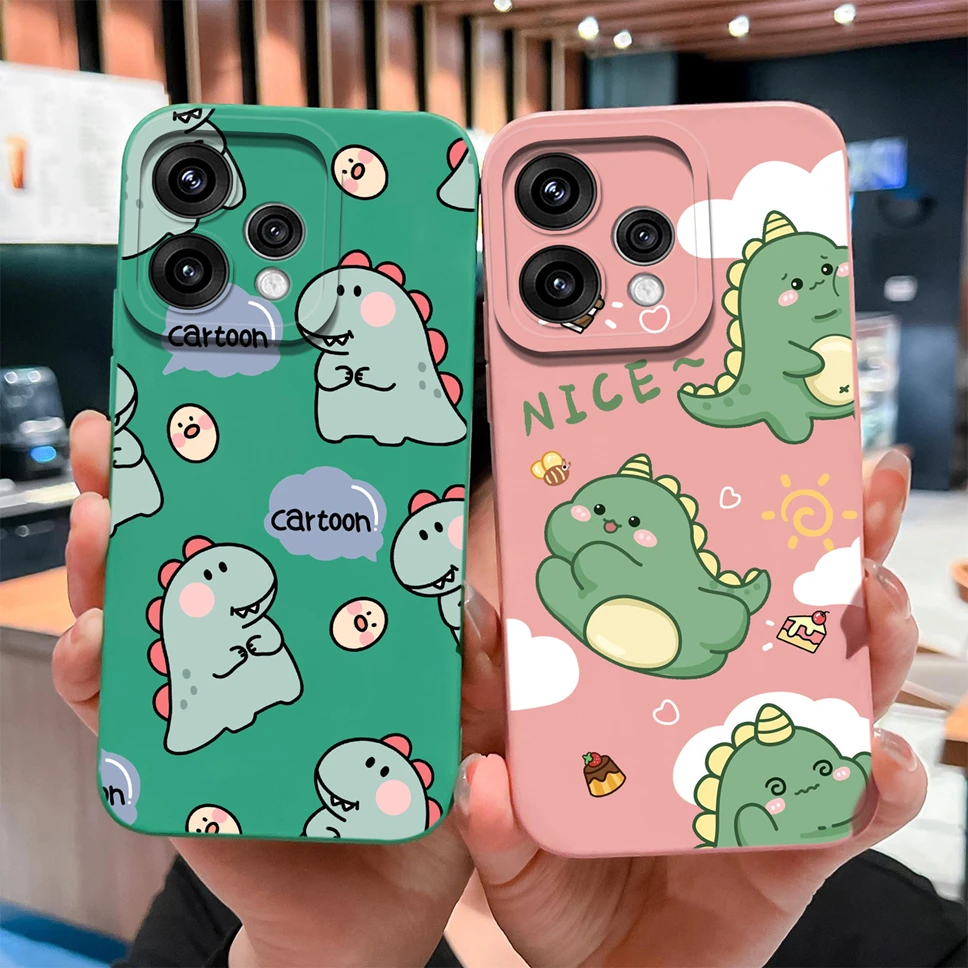For Oppo Reno15 Pro 15 F 15 C 5G Phone Case Lovely Dinosaur Soft Liquid Silicone Cover For Oppo Reno 15F 15C Lightweight Bumper