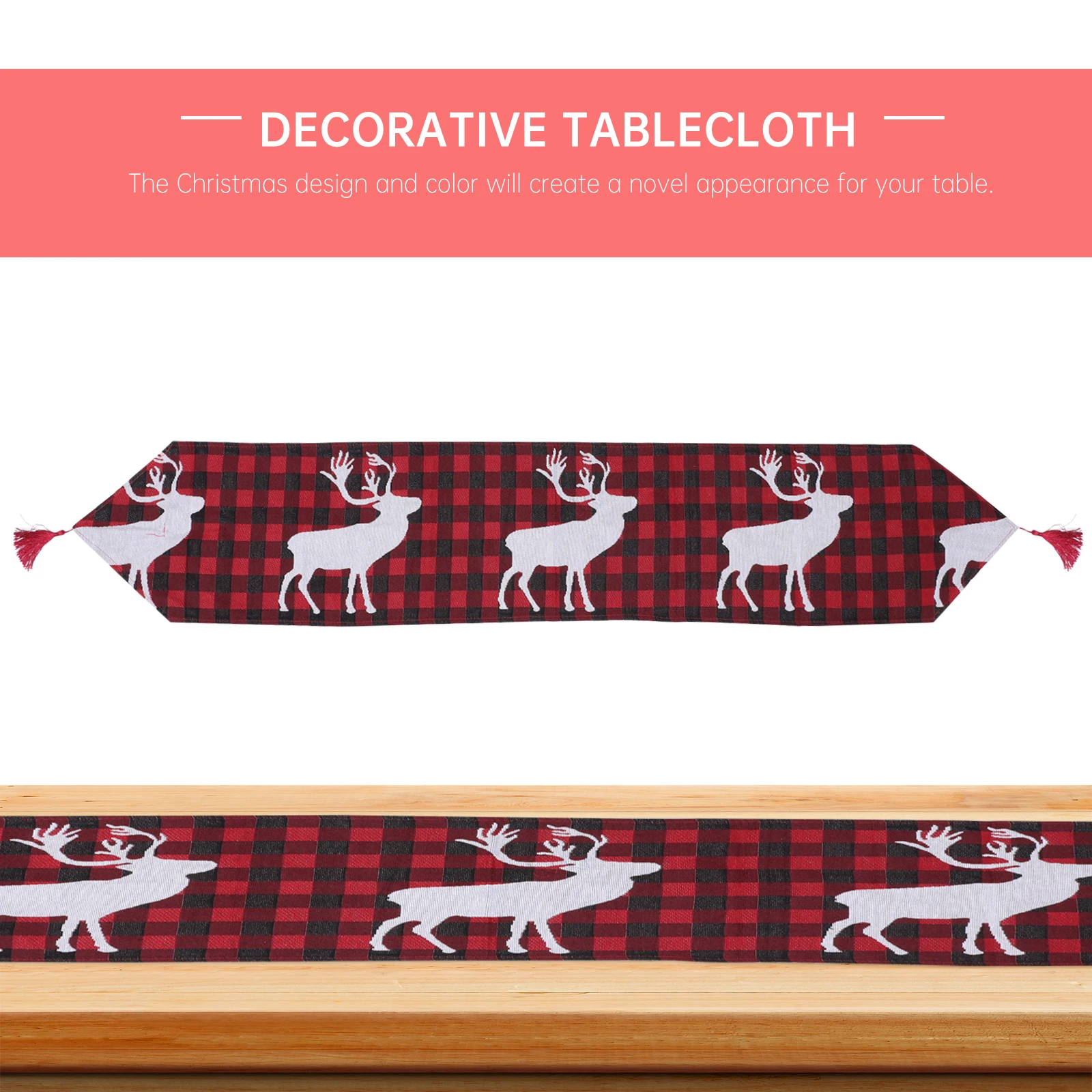 

Washable Christmas Table Runner Father Tablecloth Material Polyester Cotton Decoration