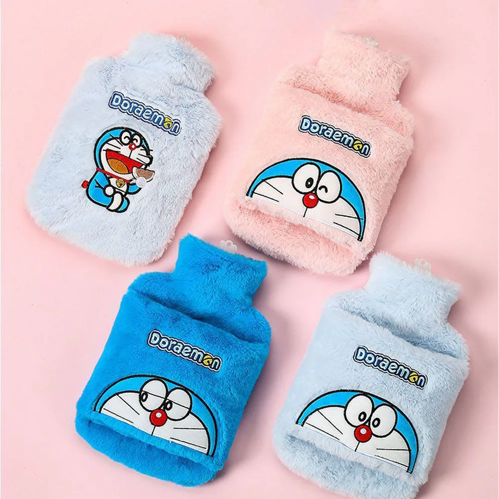 Kawaii Anime Doraemon Hot-Water Bag 1000Ml Plush Cartoon Water Injection Type Hand Warmer Winter Home Practical Hot Water Bag